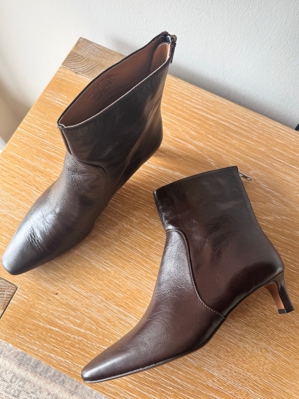 NWOB MADEWELL The Dimes Kitten-Heel Boot Turkish Coffee Leather Size 8.5 NN026